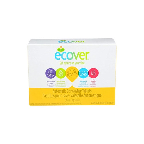 에코버 식기세척기용 주방 세제 태블릿, 시트러스향 45개입